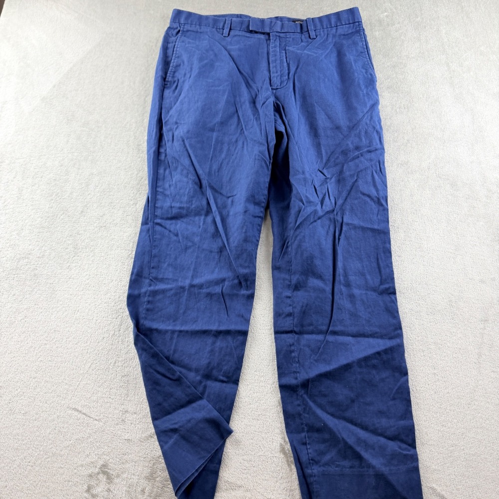 Banana Republic Slim Fit Chinos Men's 32x30 Blue Cotton Linen Blend Pants